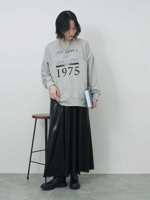 Samansa Mos2 blue「◎ロゴレーススウェット」|Tシャツ・カットソー|