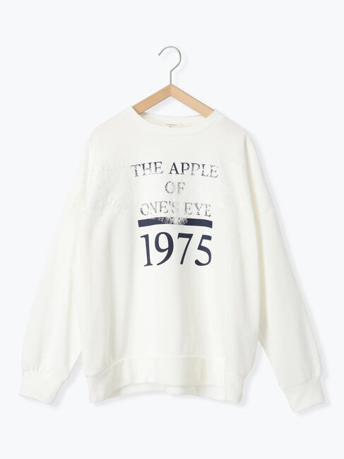 Samansa Mos2 blue「◎ロゴレーススウェット」|Tシャツ・カットソー|