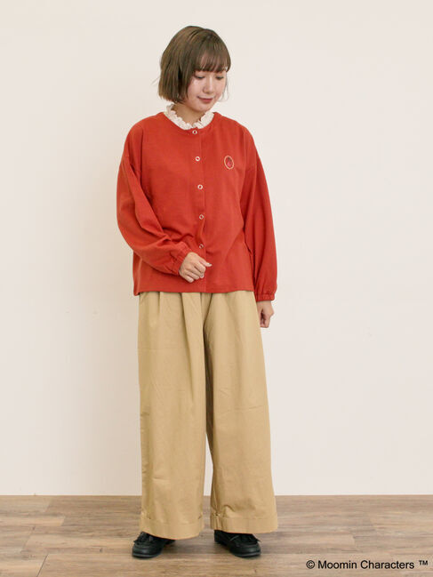 Samansa Mos2「【MOOMIN&times;Samansa Mos2】ミニ裏毛カーディガン」|カーディガン|
