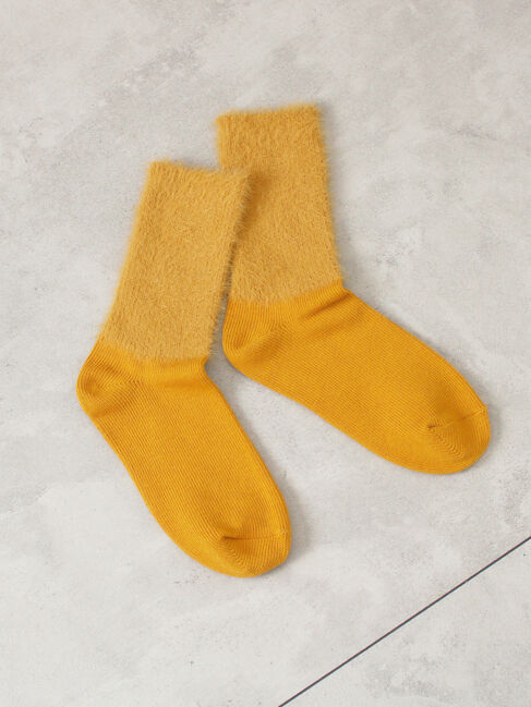 Samansa Mos2「もけもけソックス」|ソックス|マスタード