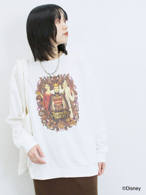 Samansa Mos2 blue「【Disney】ヴィランズ/裏毛スウェット」|Tシャツ・カットソー|ホワイト