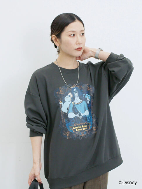 Samansa Mos2 blue「【Disney】ヴィランズ/裏毛スウェット」|Tシャツ・カットソー|