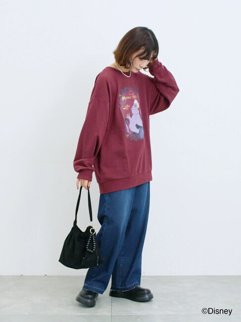 Samansa Mos2 blue「【Disney】ヴィランズ/裏毛スウェット」|Tシャツ・カットソー|