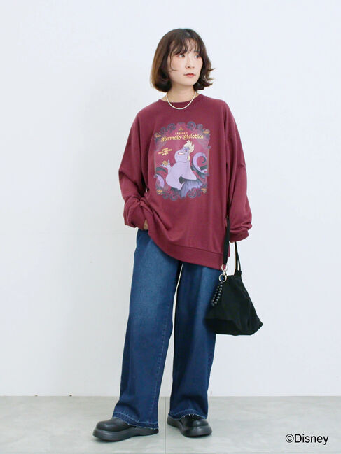 Samansa Mos2 blue「【Disney】ヴィランズ/裏毛スウェット」|Tシャツ・カットソー|