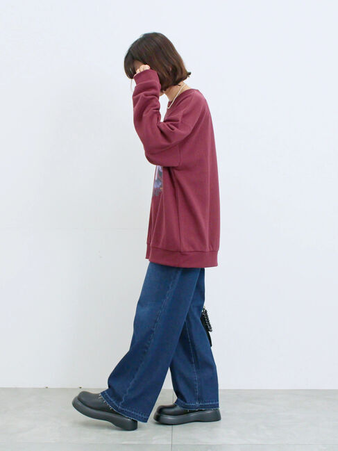 Samansa Mos2 blue「【Disney】ヴィランズ/裏毛スウェット」|Tシャツ・カットソー|