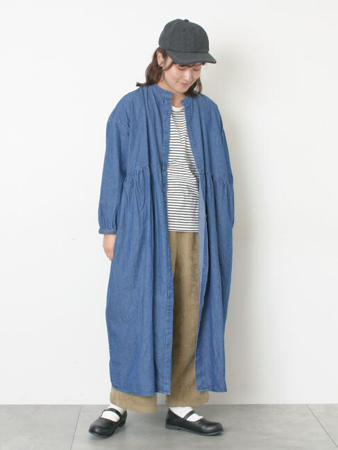 Samansa Mos2「デニムバンドカラーワンピース ≪S/Mサイズ≫」|ワンピース|
