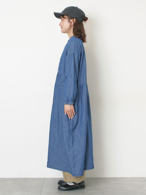 Samansa Mos2「デニムバンドカラーワンピース ≪S/Mサイズ≫」|ワンピース|