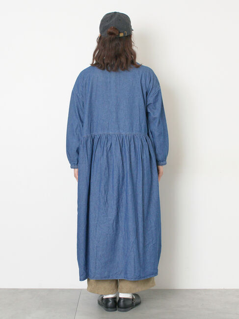 Samansa Mos2「デニムバンドカラーワンピース ≪S/Mサイズ≫」|ワンピース|