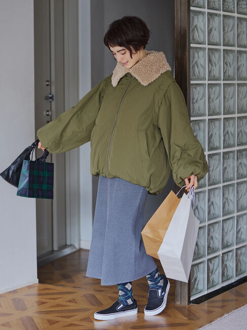 SM2「ボア襟マルチWAYブルゾン」|ブルゾン・スタジャン|カーキ