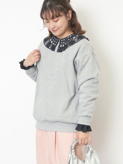 Samansa Mos2「裏起毛ロゴ刺繍スウェット」|Tシャツ・カットソー|