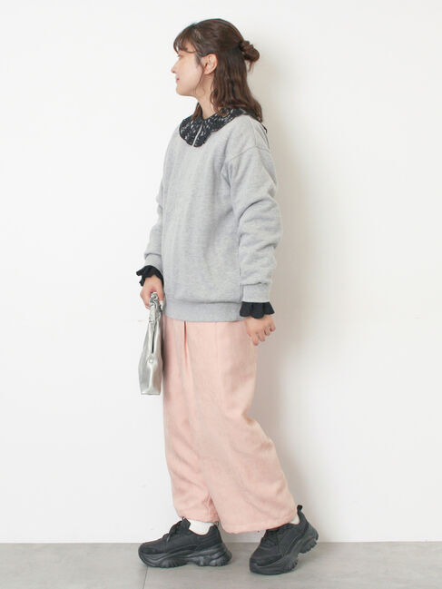 Samansa Mos2「裏起毛ロゴ刺繍スウェット」|Tシャツ・カットソー|