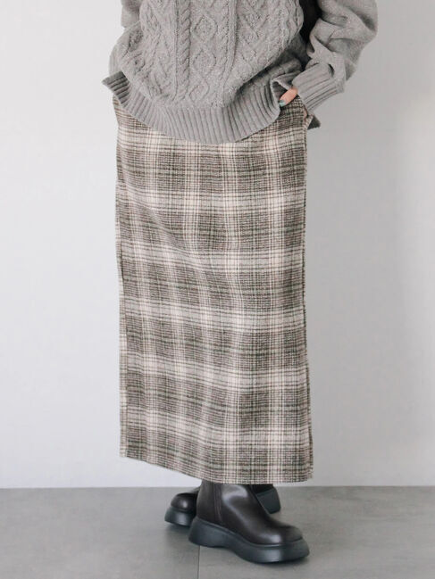 Samansa Mos2 blue「チェック柄スカート」|スカート|