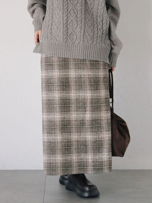 Samansa Mos2 blue「チェック柄スカート」|スカート|