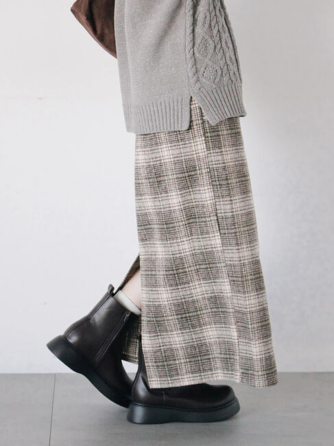 Samansa Mos2 blue「チェック柄スカート」|スカート|