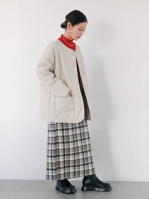 Samansa Mos2 blue「チェック柄スカート」|スカート|