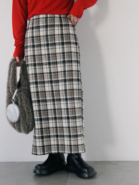 Samansa Mos2 blue「チェック柄スカート」|スカート|