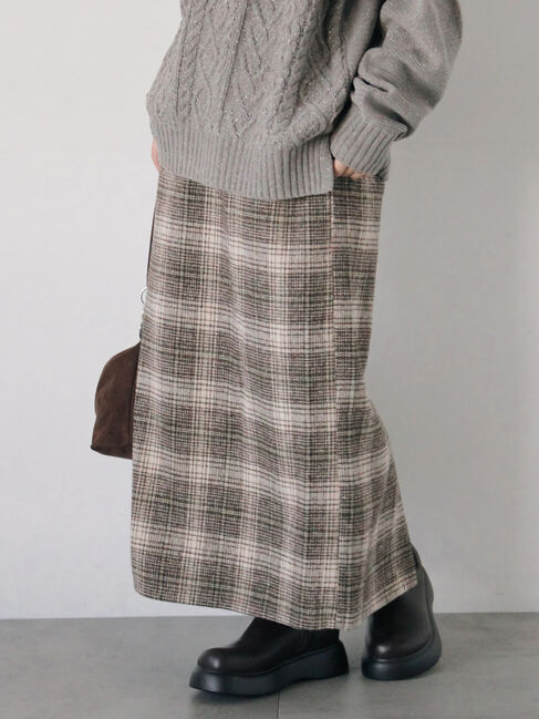 Samansa Mos2 blue「チェック柄スカート」|スカート|