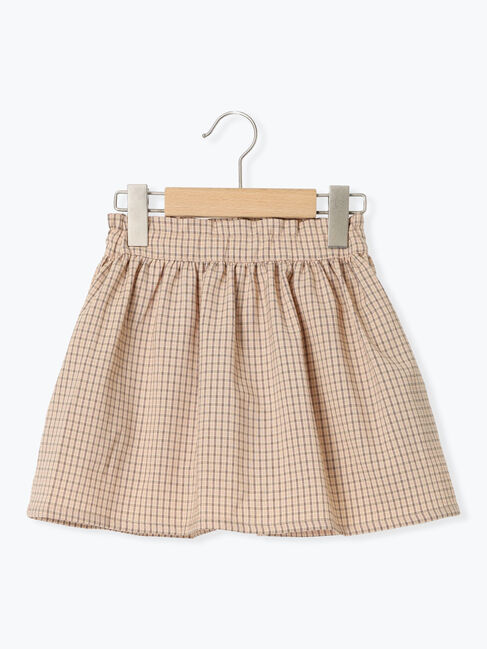 Samansa Mos2 Lagom「チェック柄ギャザースカパン」|スカート|ピンク