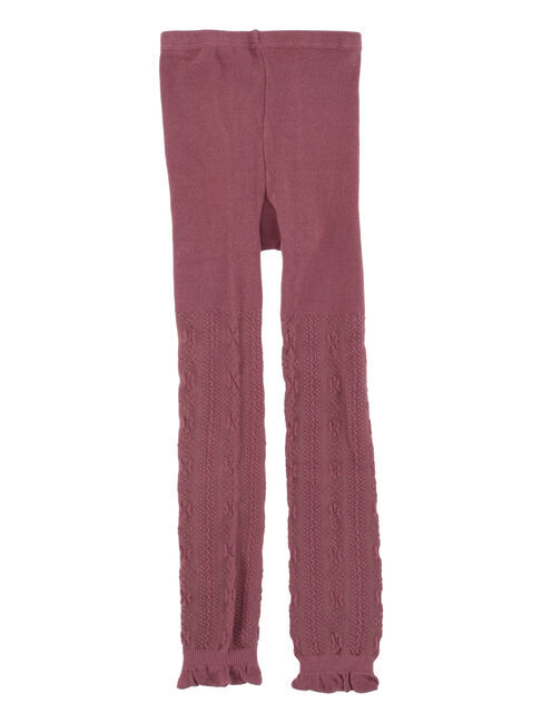 Samansa Mos2 Lagom「フロート編みレギンス」|ソックス|ボルドー