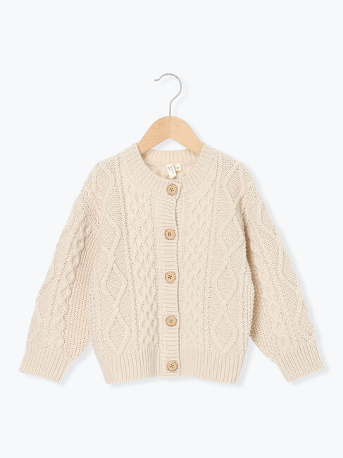 Samansa Mos2 Lagom「【マシンウォッシャブル】ケーブルニットカーディガン」|カーディガン|キナリ