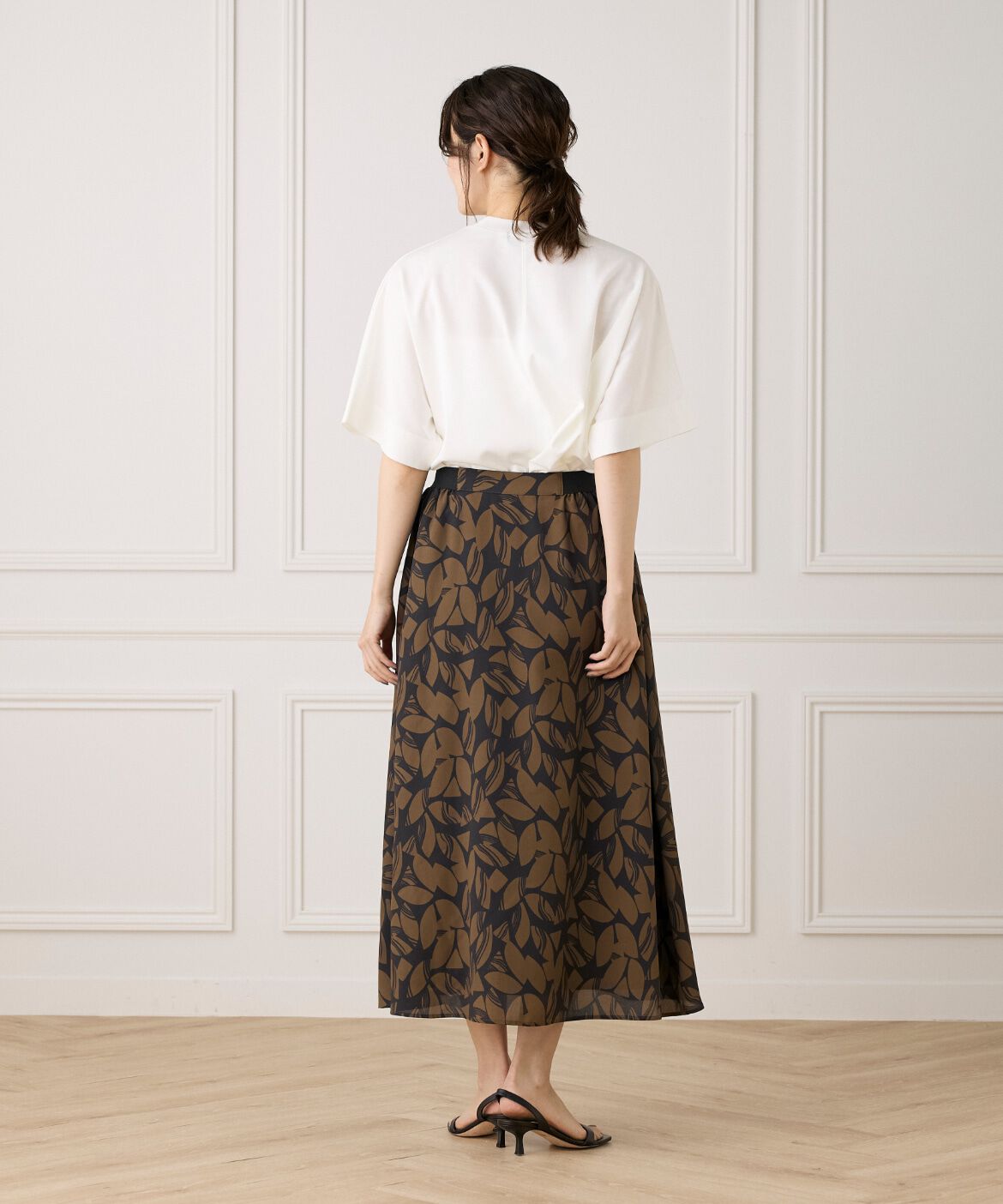 INED「プリントフレアスカート」|スカート|