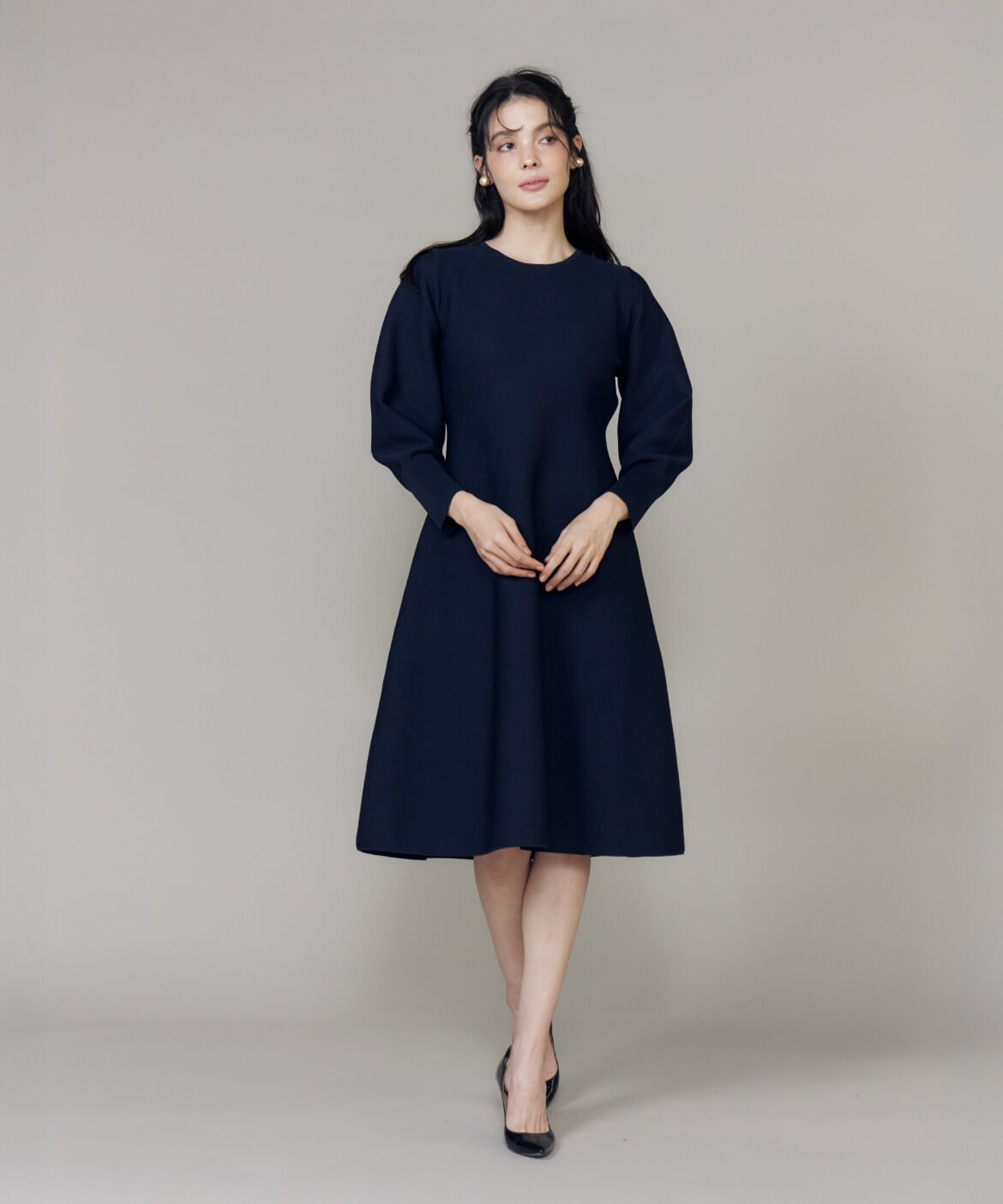 Maglie le cassetto「《M Maglie le cassetto》衿レースニットワンピース」|ワンピース|