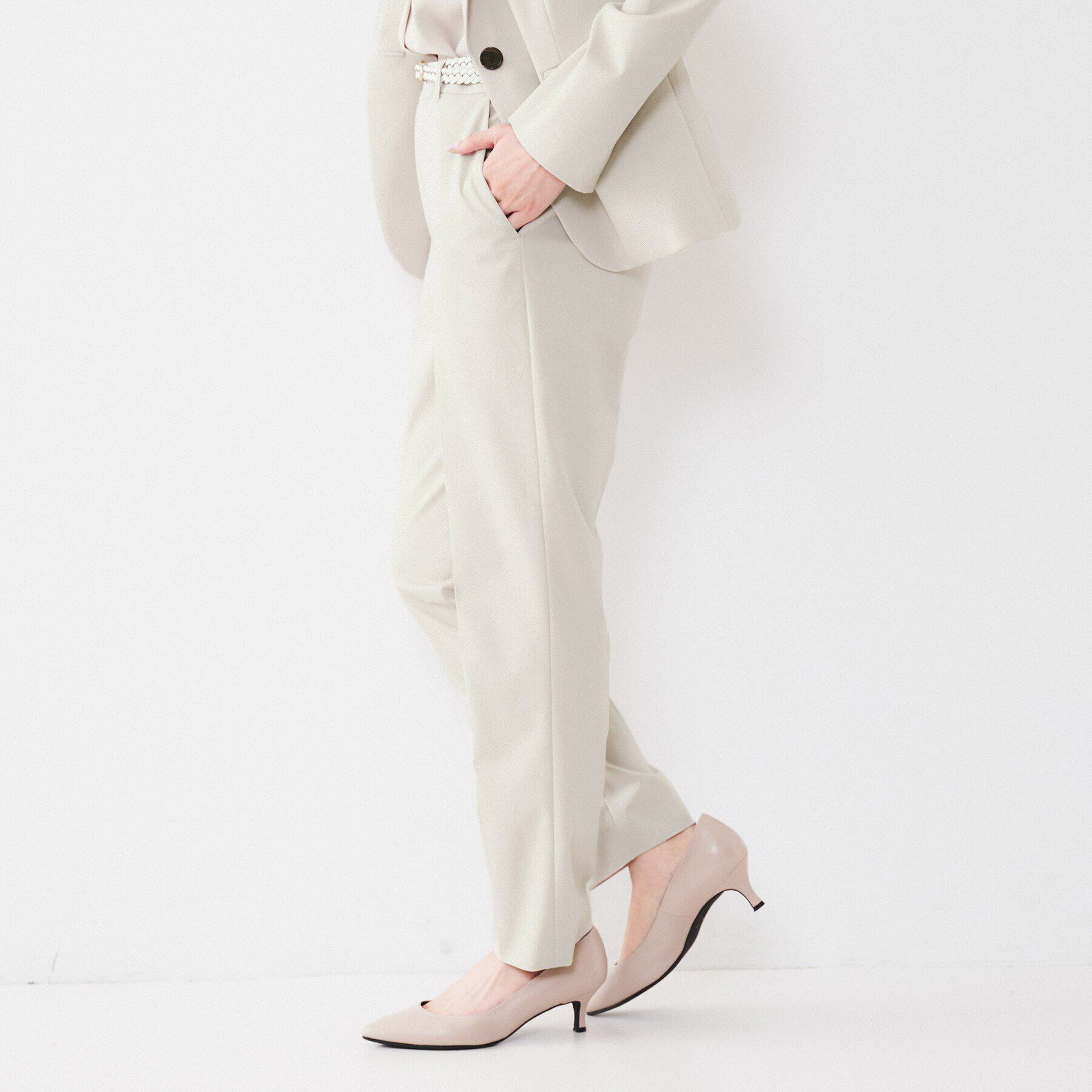 UNTITLED「【通勤スーツ】コットン混ジャージ テーパードパンツ」|その他|