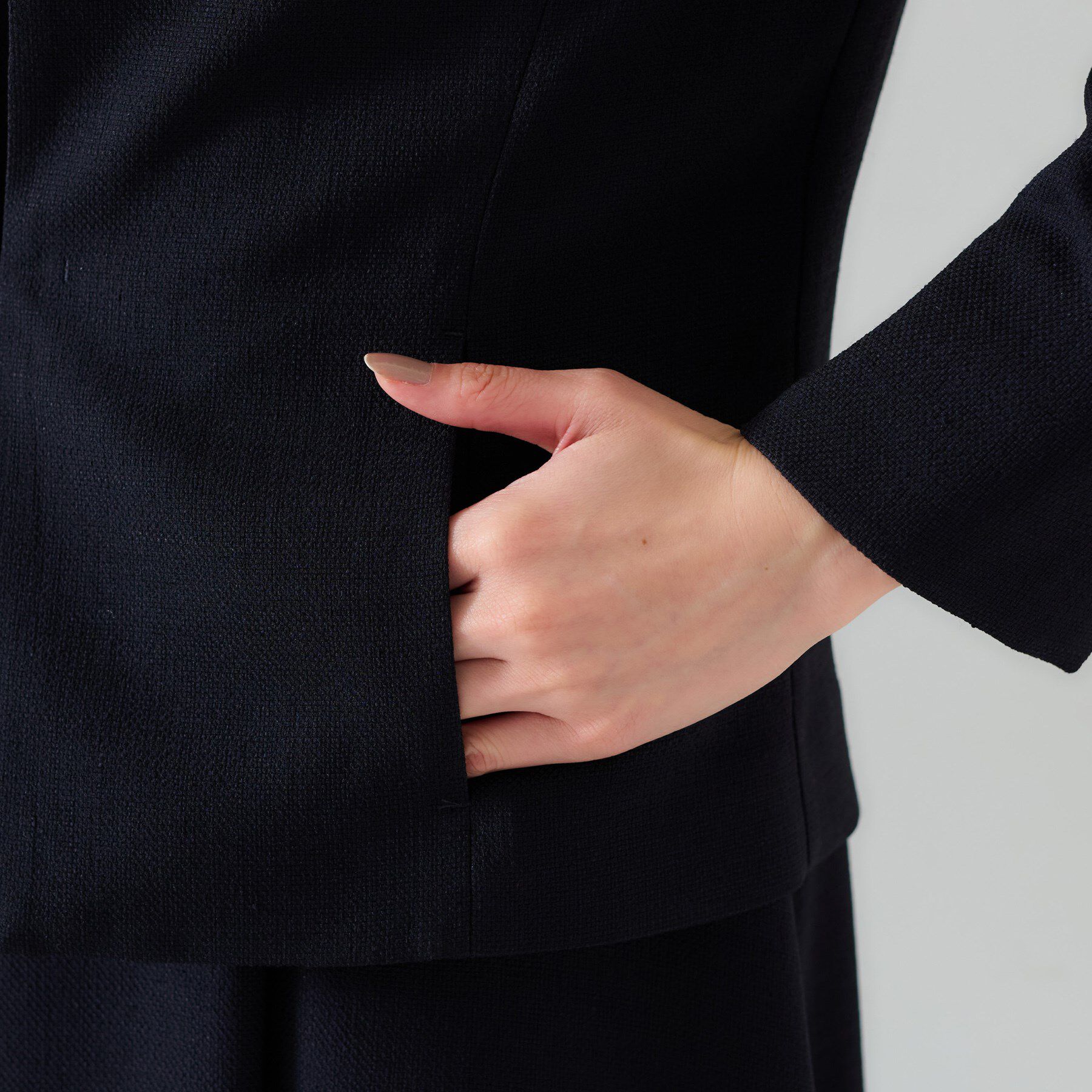 UNTITLED「【セットアップ可/短丈】ドライタッチジャケット」|ノーカラージャケット|