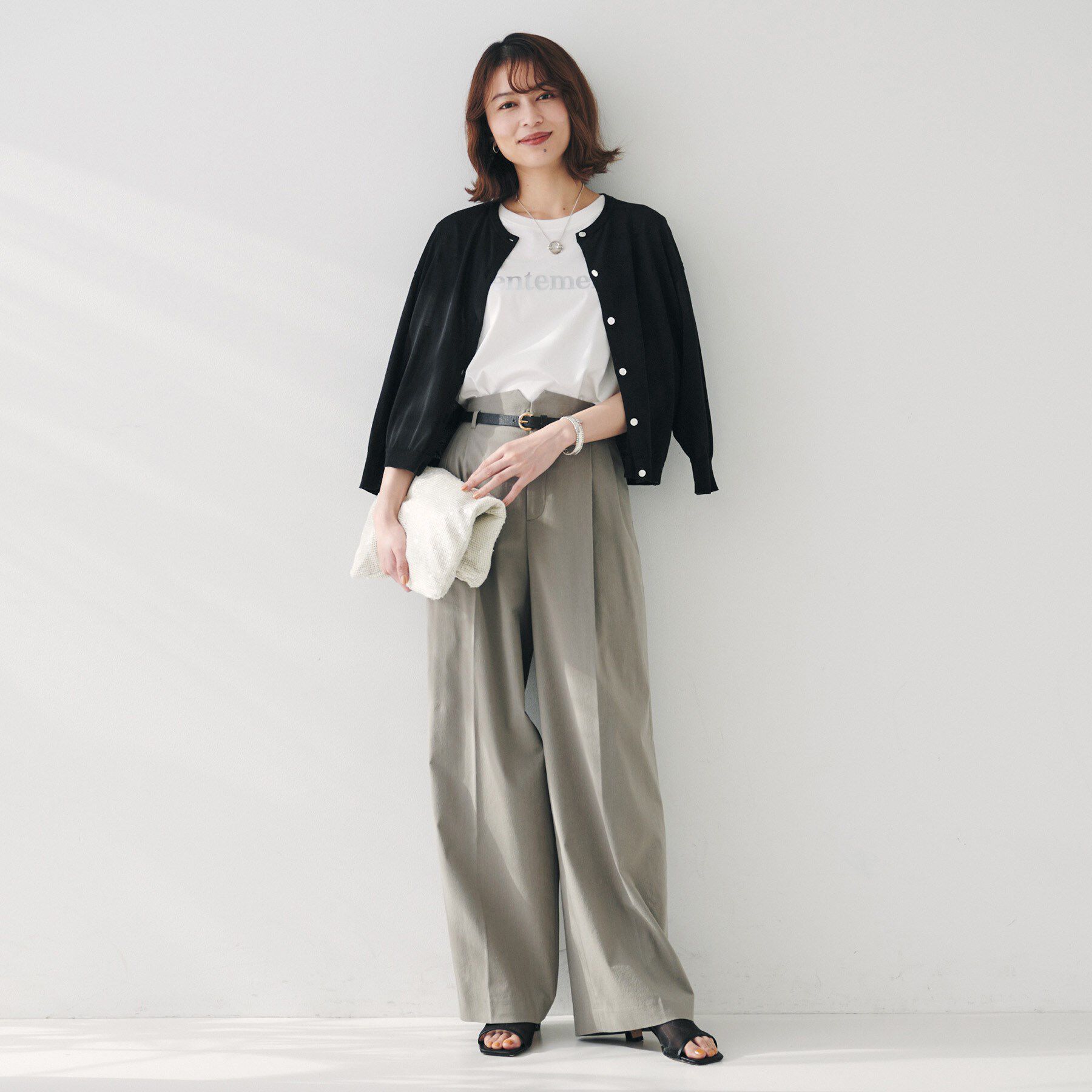 UNTITLED「【短丈/シアー/洗える】ドルマンスリーブカーディガン」|カーディガン|