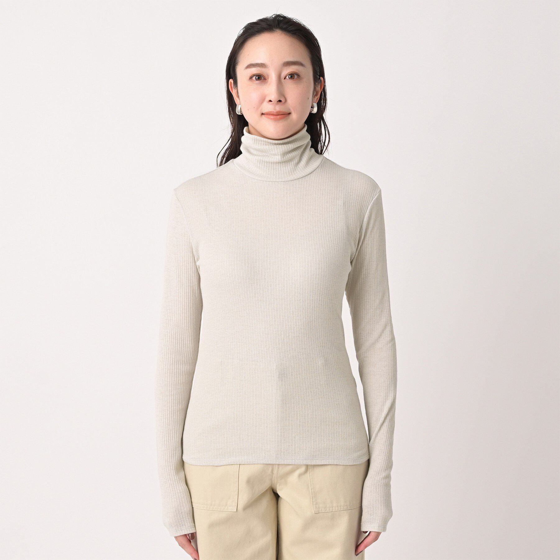 UNTITLED「【洗える/レイヤードインナー】ナチュラルテレコハイネックプルオーバー」|Tシャツ・カットソー|