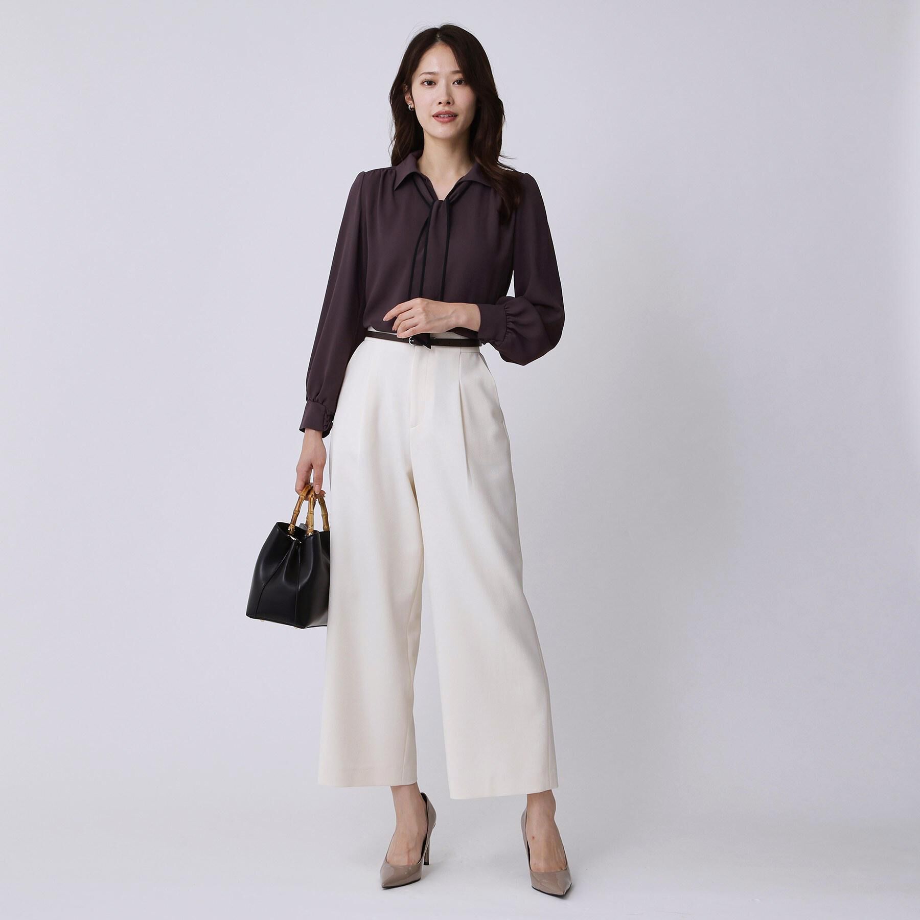 COUP DE CHANCE「【手洗い可／ボウタイ取外し可】配色パイピングボウブラウス」|シャツ・ブラウス|