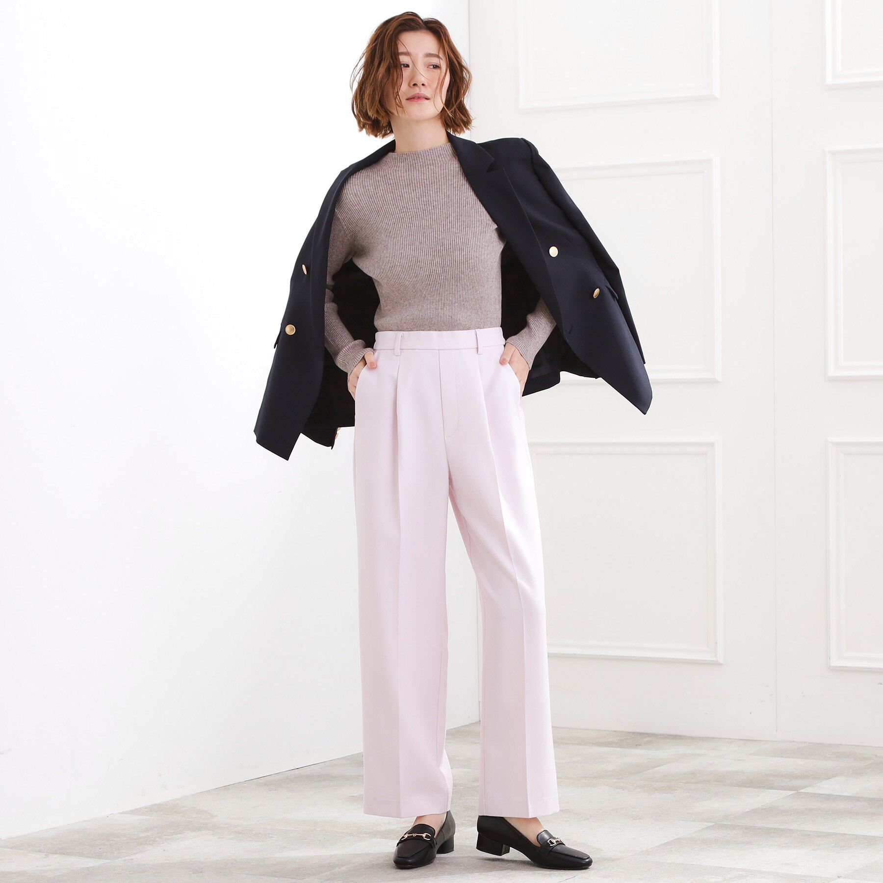 grove「スタイリングが上品に決まる、ウールライクワイドパンツ」|その他|