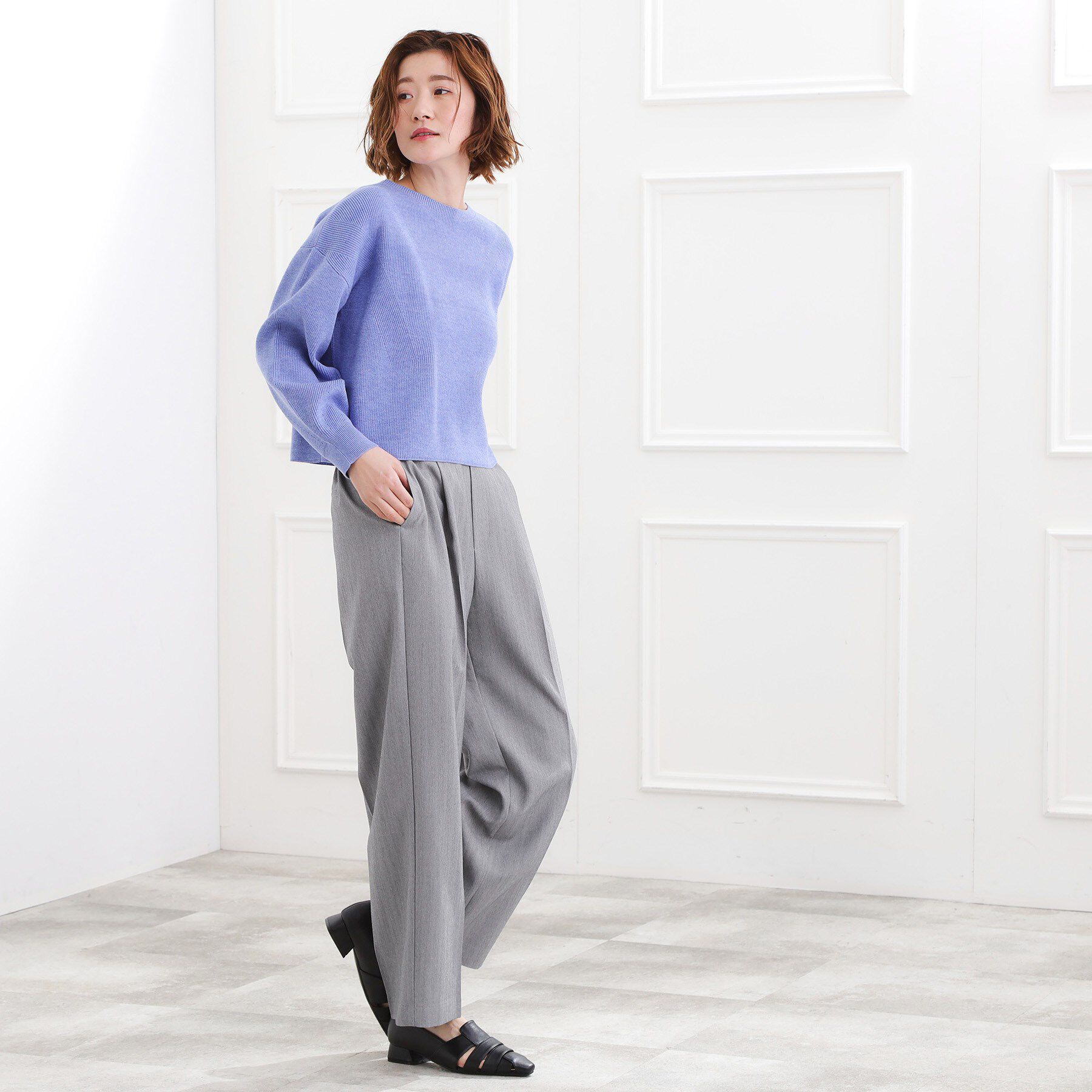 grove「スタイリングが上品に決まる、ウールライクワイドパンツ」|その他|