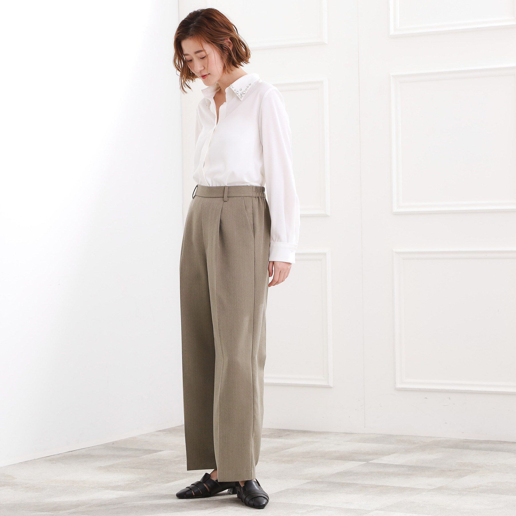 grove「スタイリングが上品に決まる、ウールライクワイドパンツ」|その他|
