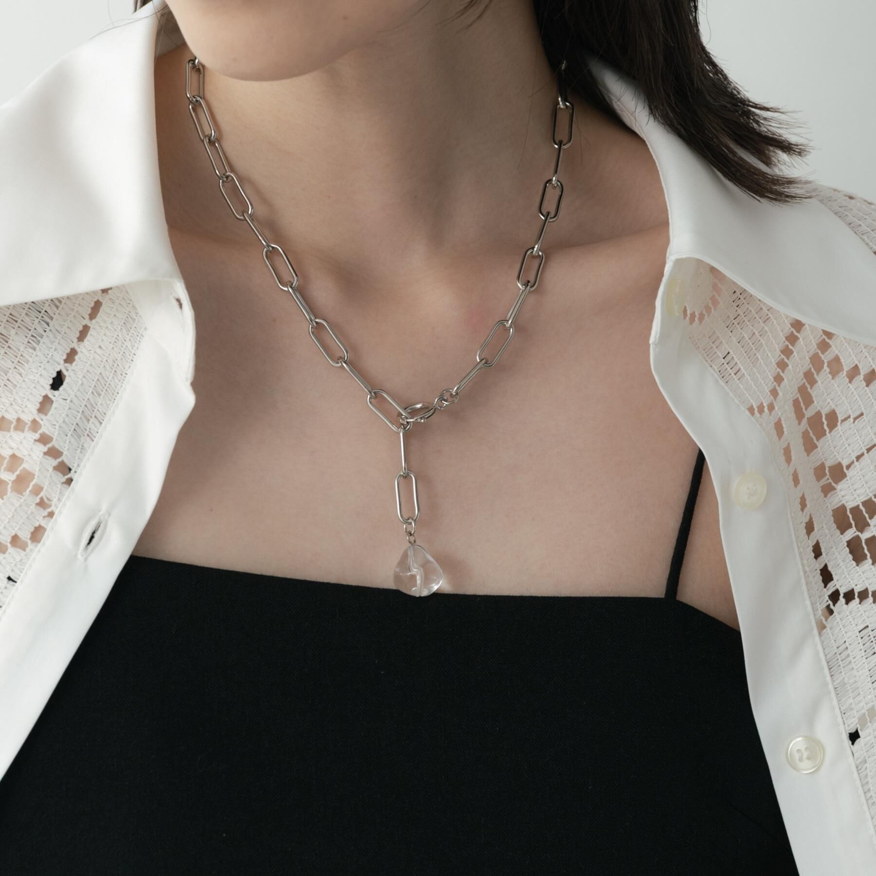 GALLEST「クリアチャームネックレス」|ネックレス|