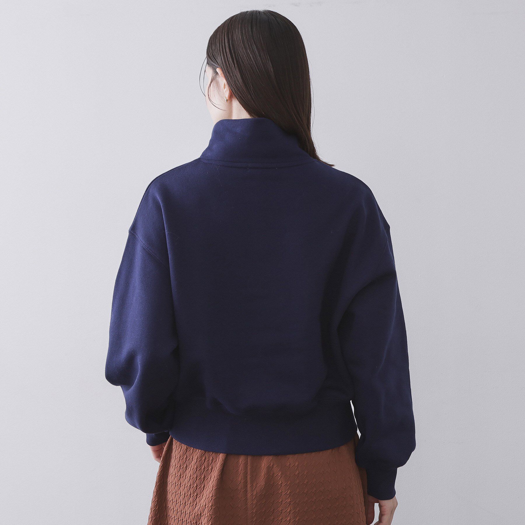 OPAQUE.CLIP「ハーフZIPロゴ刺繍裏毛【洗濯機OK】」|パーカー|