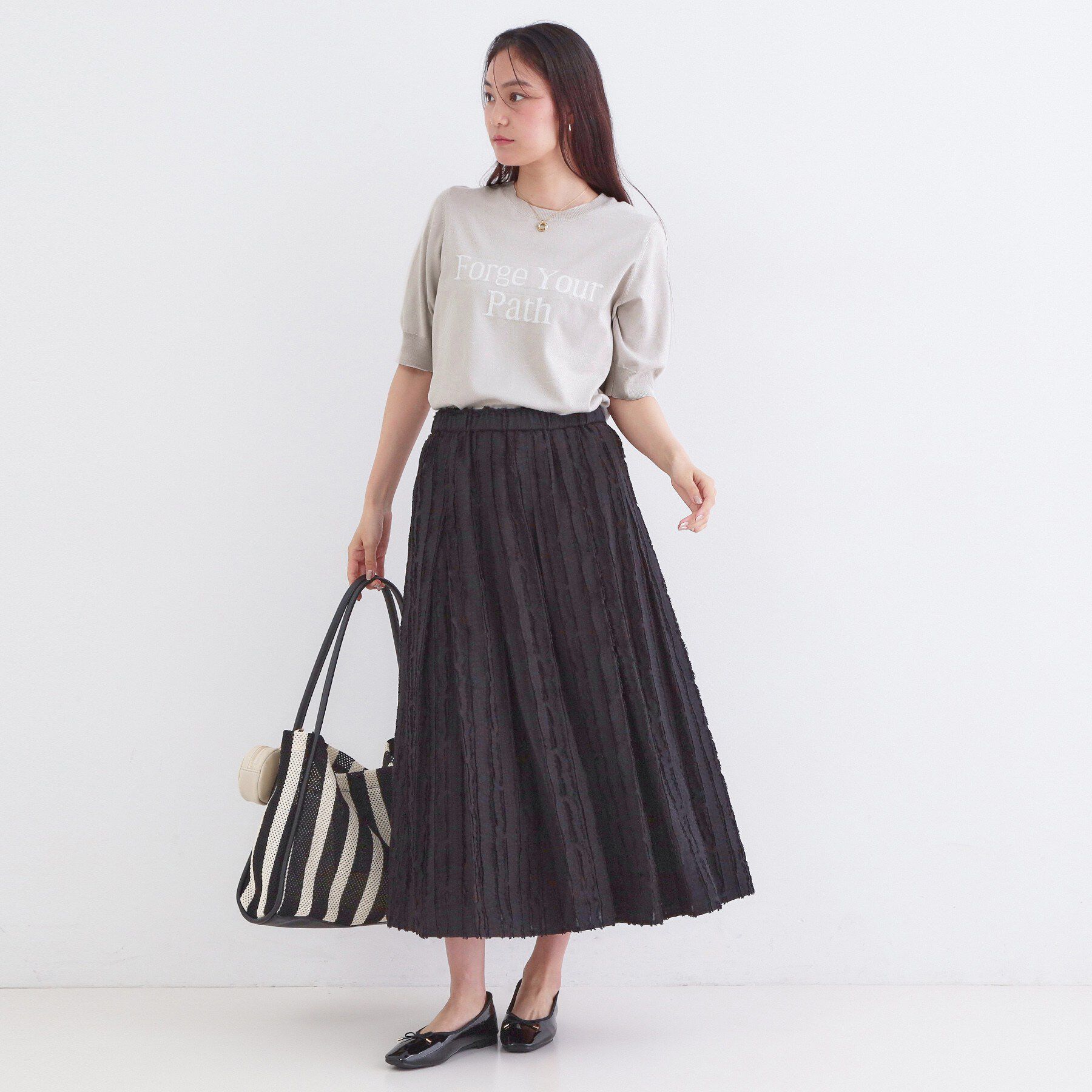 OPAQUE.CLIP「ロゴジャカードニット【洗濯機OK】」|ニット・セーター|