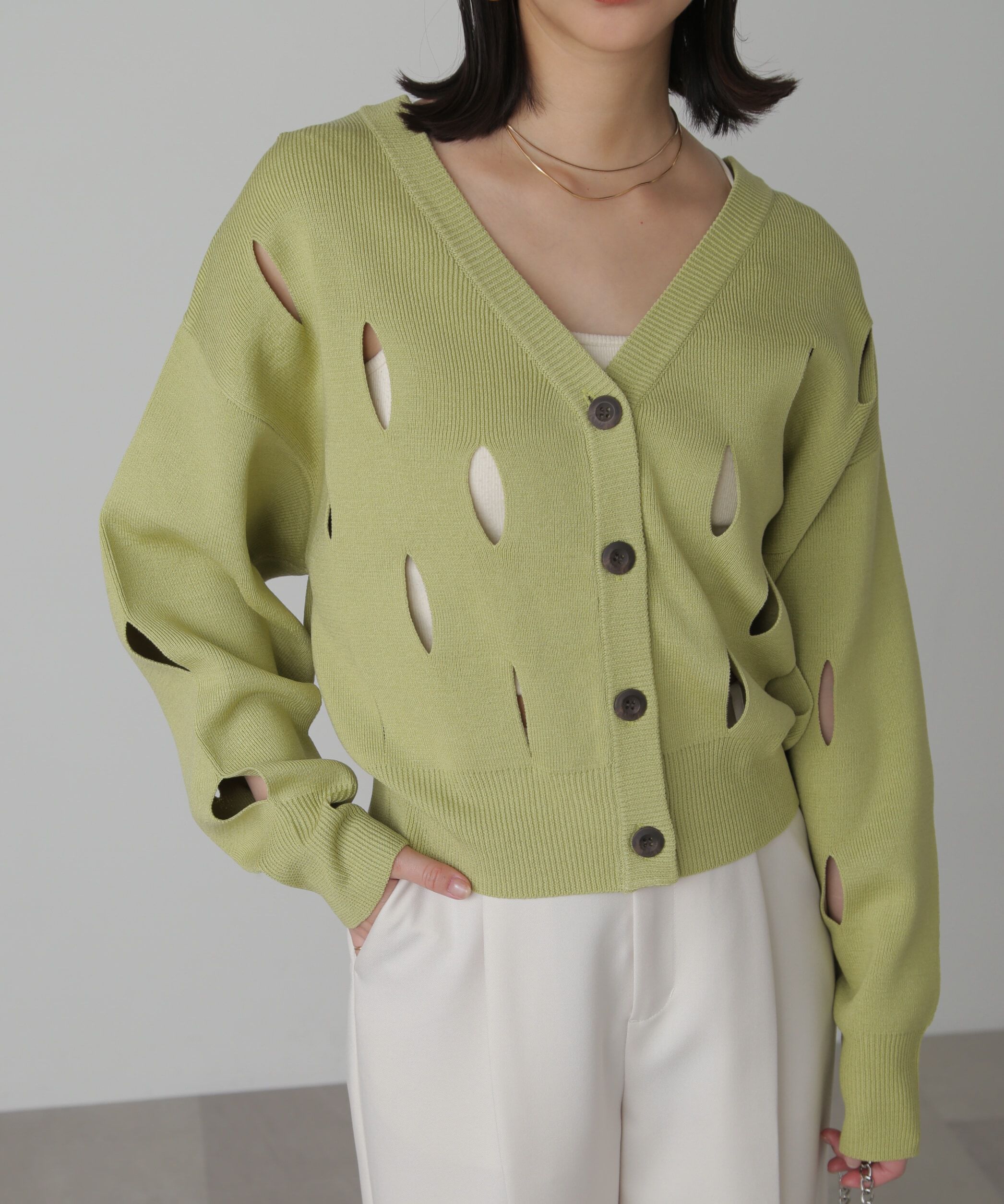  「前後2Wayカットアウトニット」|ニット・セーター|