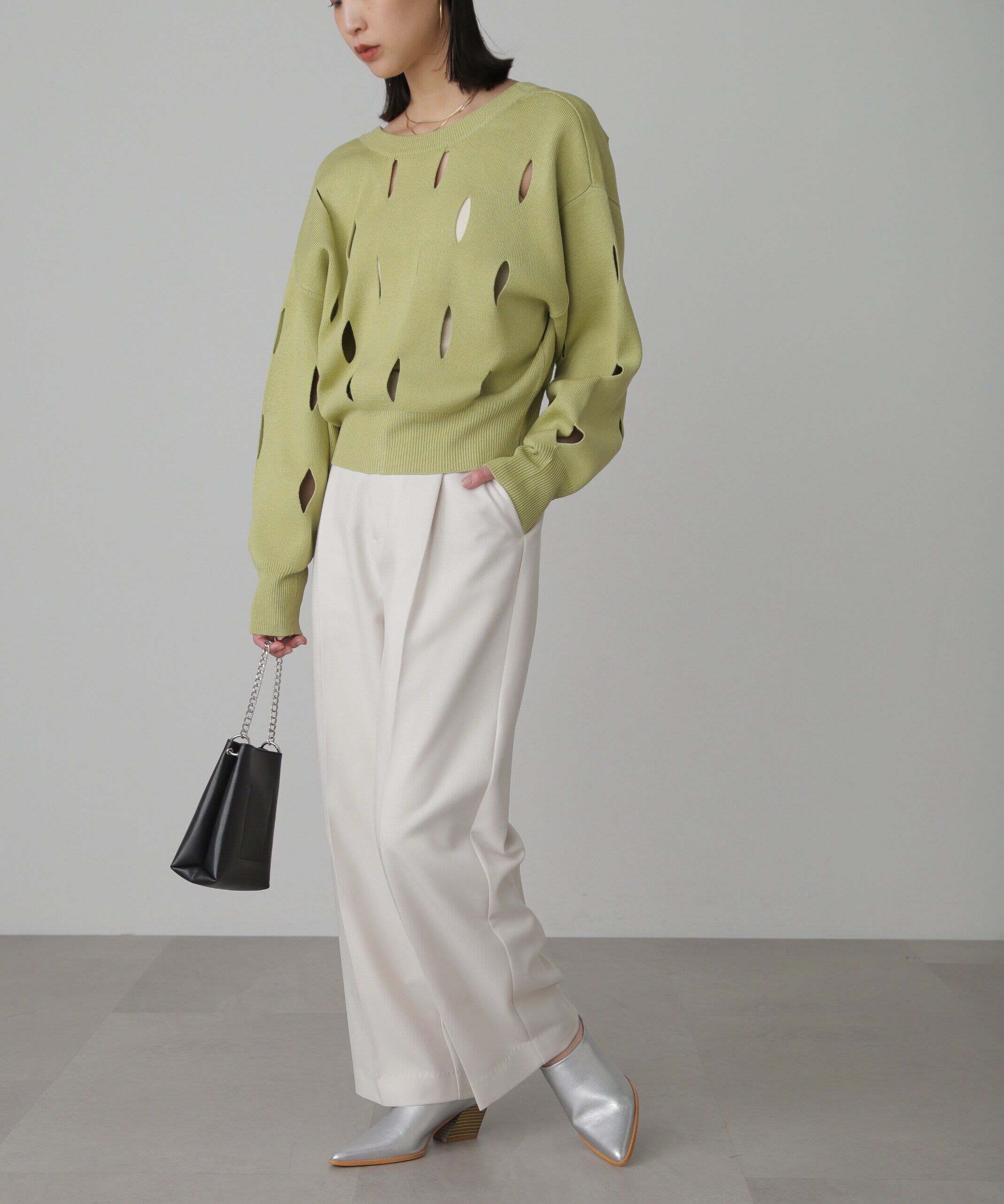  「前後2Wayカットアウトニット」|ニット・セーター|