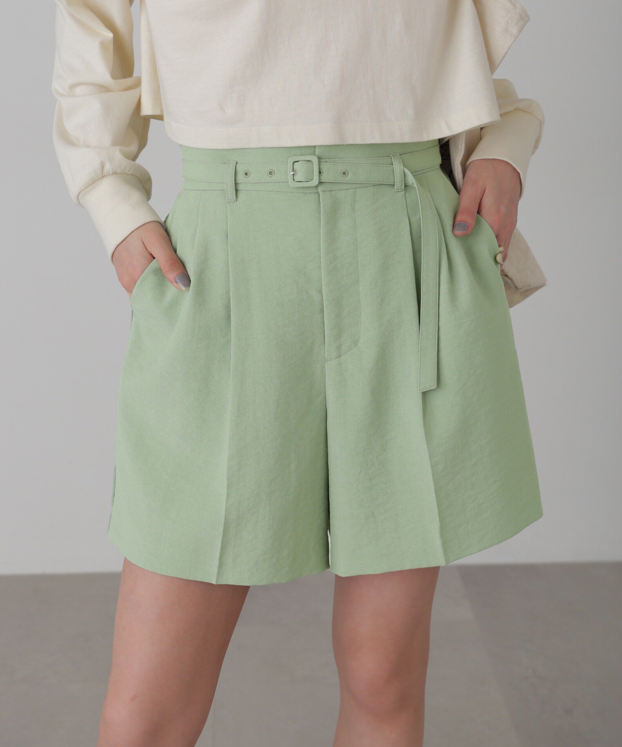  「[低身長サイズ/Sシリーズ]気流染めベルト付ショートパンツ」|その他|