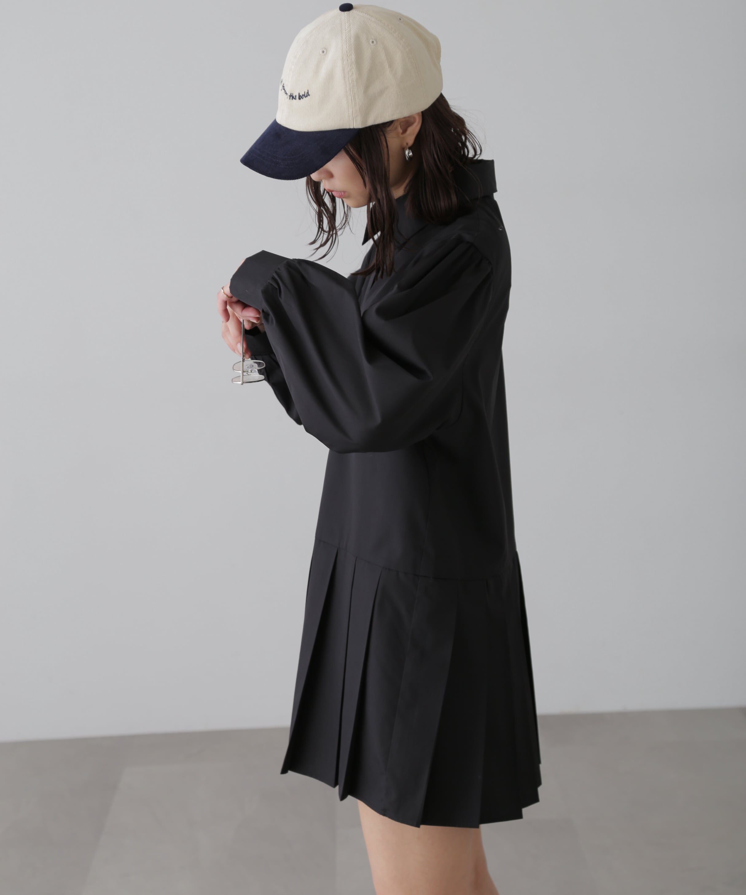  「プリーツティアードシャツミニワンピース」|ワンピース|