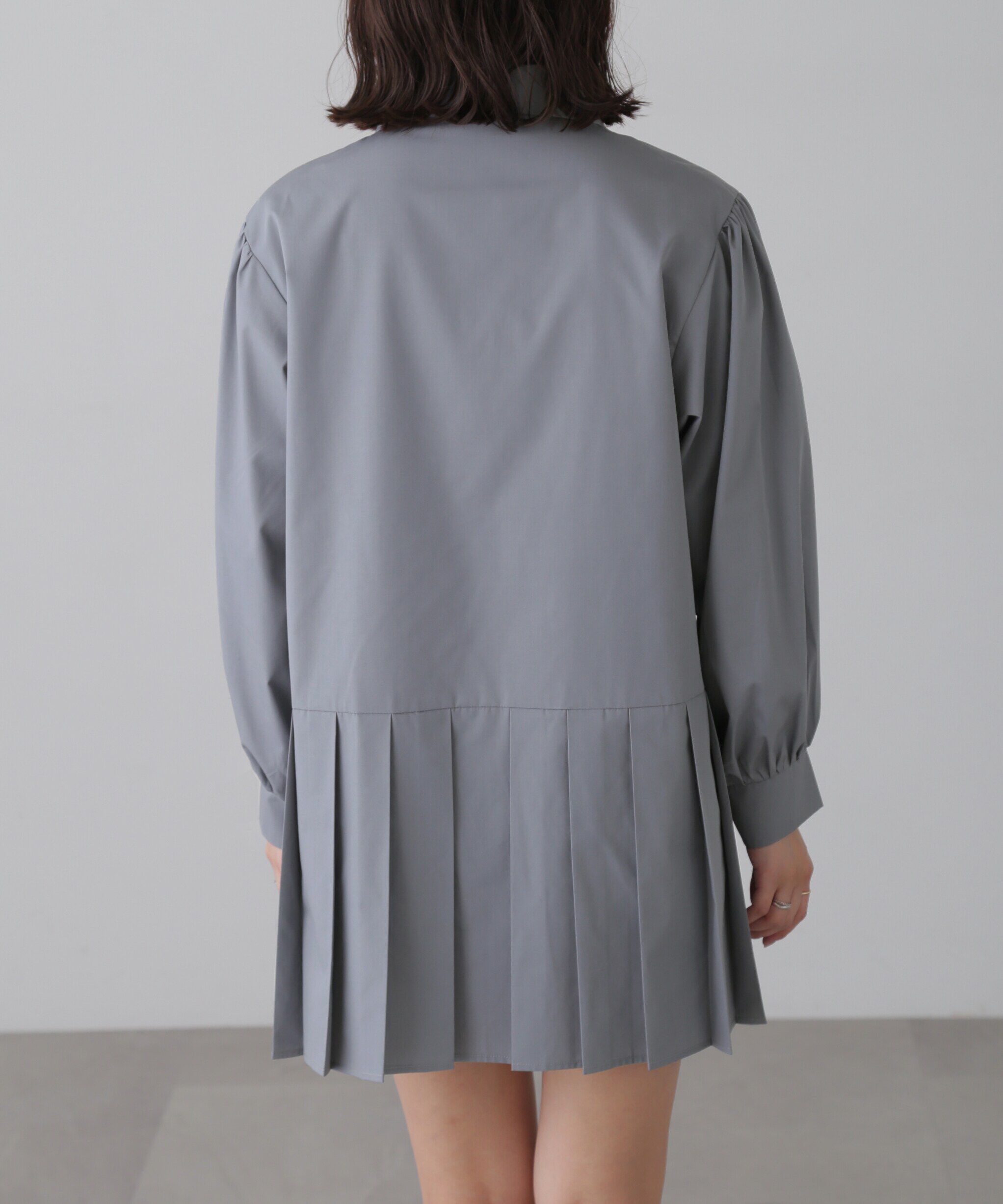  「プリーツティアードシャツミニワンピース」|ワンピース|