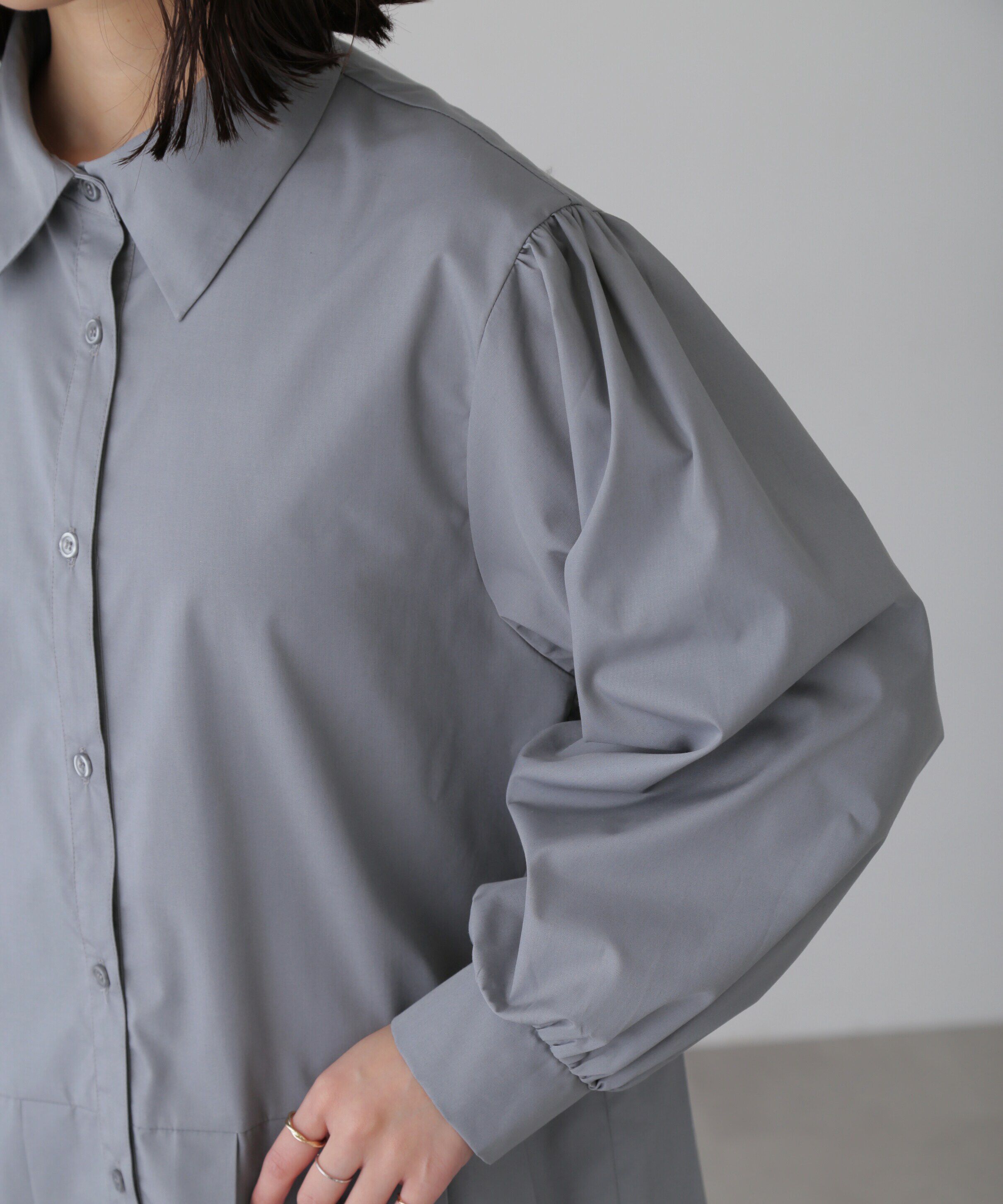  「プリーツティアードシャツミニワンピース」|ワンピース|