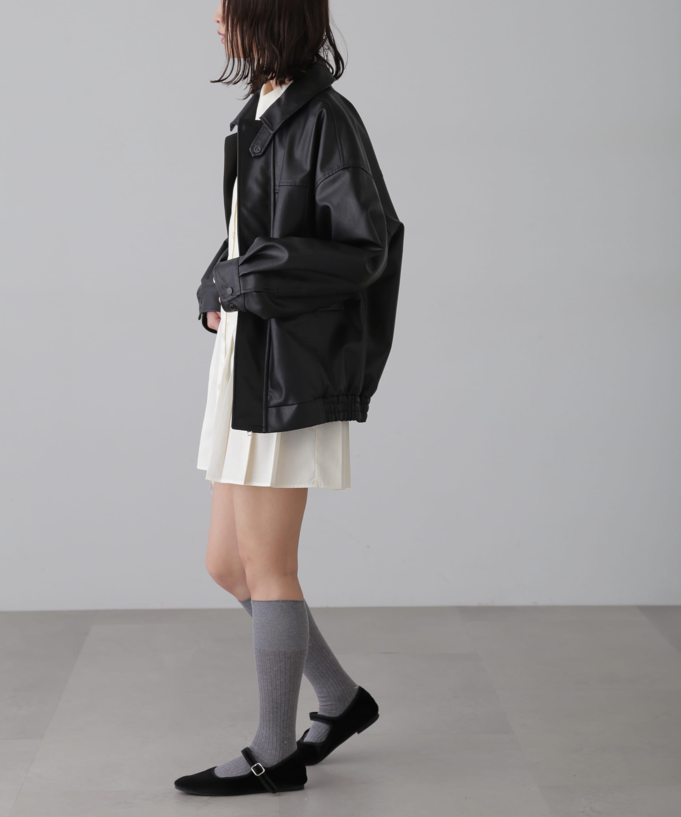  「プリーツティアードシャツミニワンピース」|ワンピース|