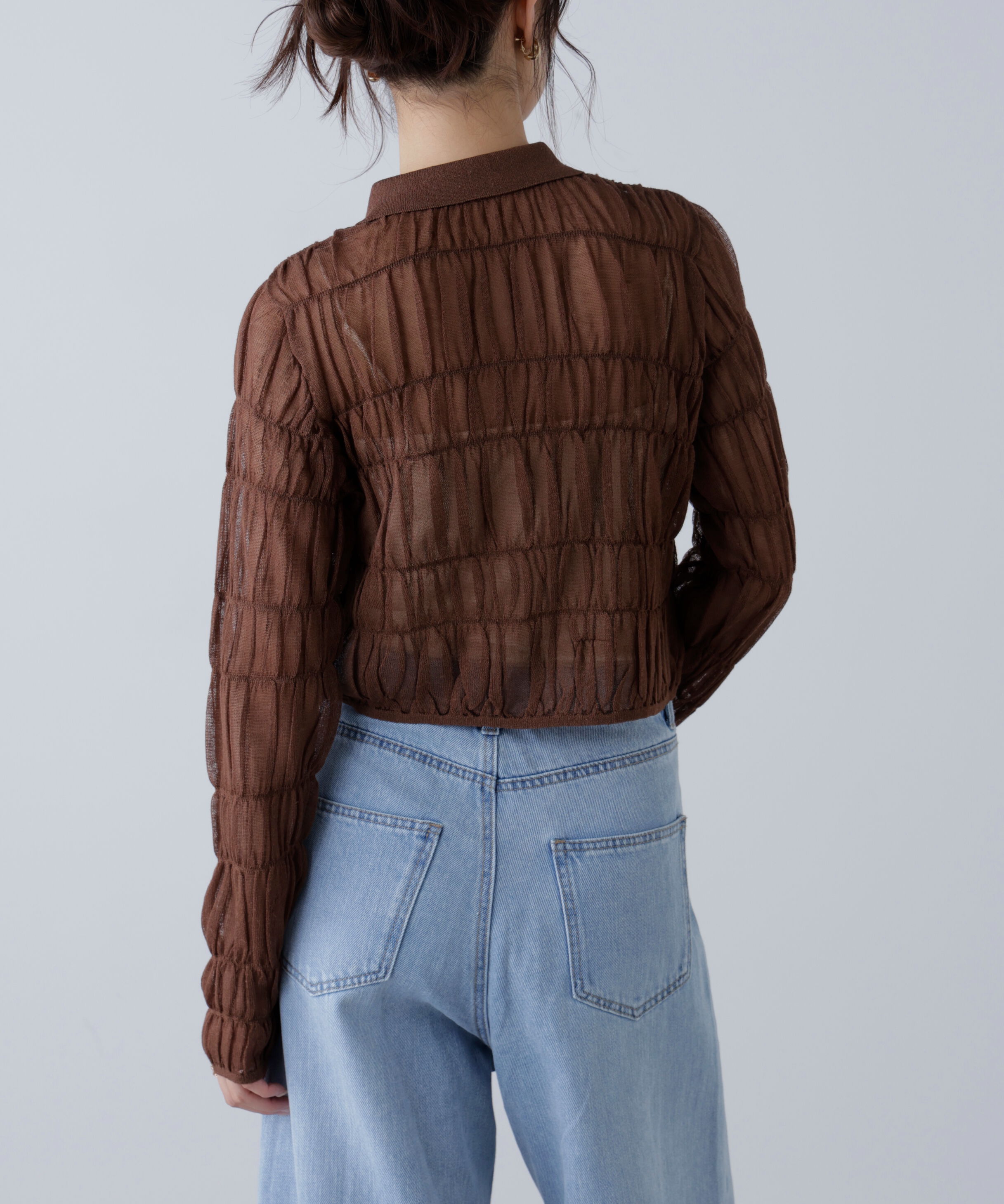  「シアーシャーリングポロカーディガン」|ニット・セーター|