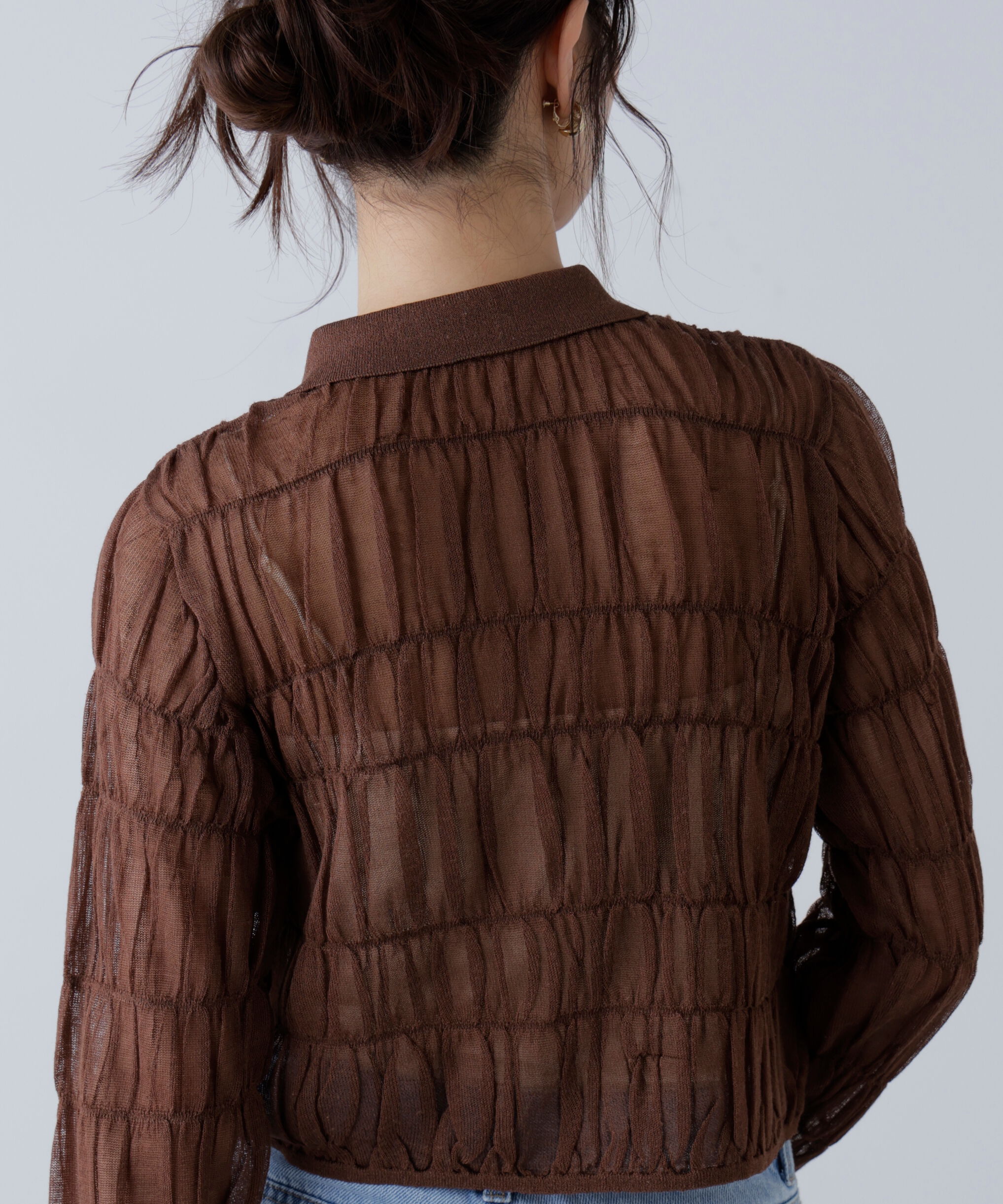  「シアーシャーリングポロカーディガン」|ニット・セーター|