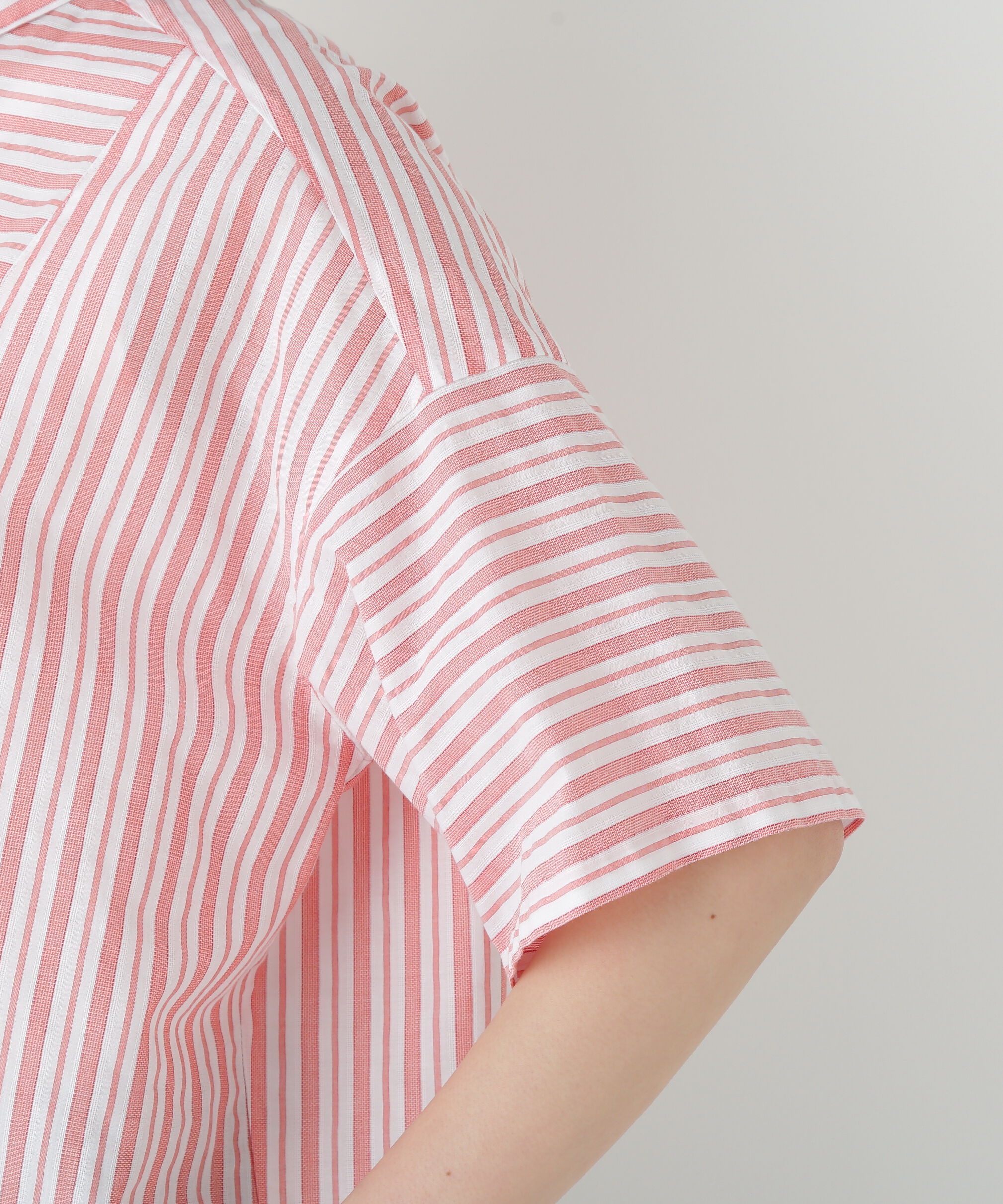  「◆コットンストライプボックスシャツ」|シャツ・ブラウス|