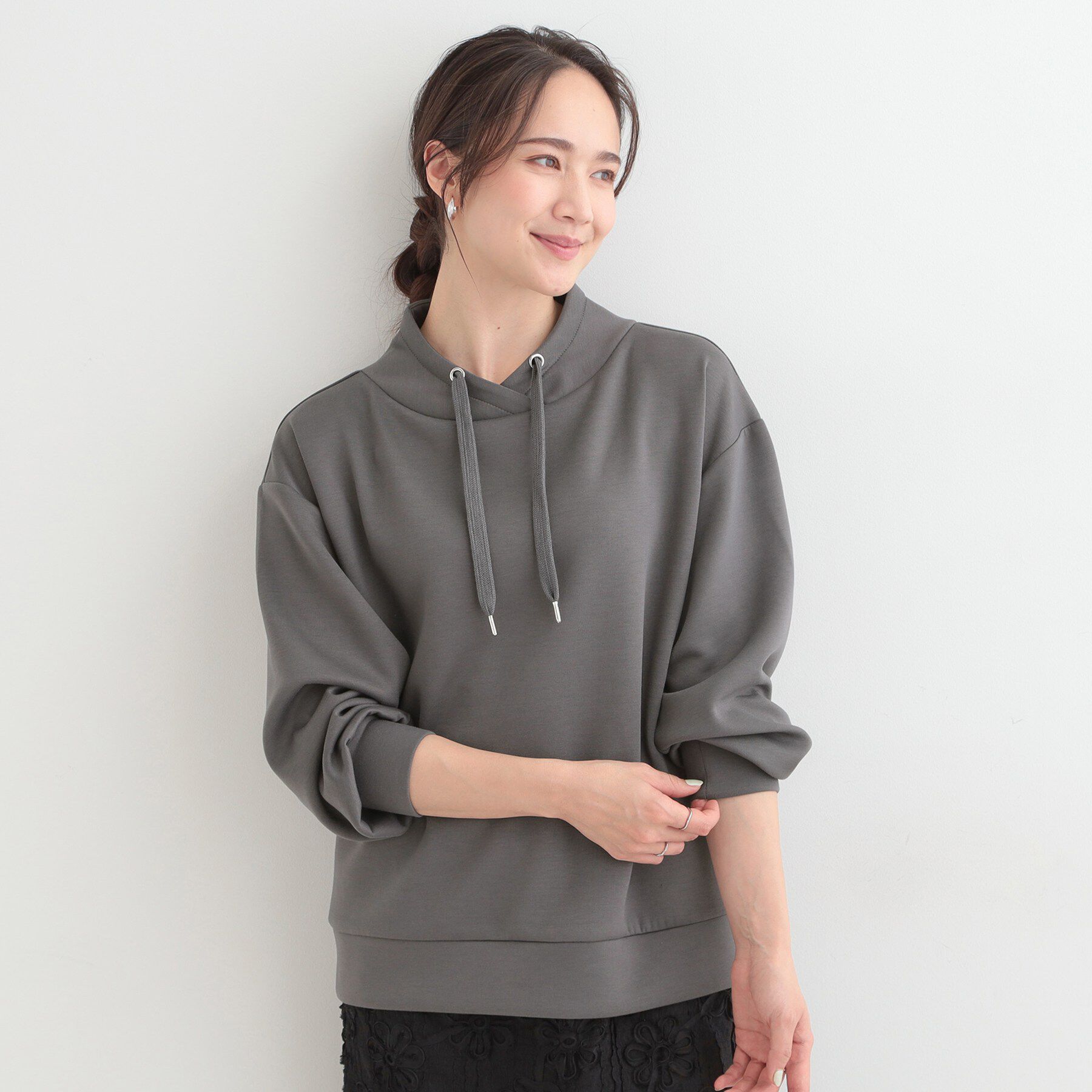 SHOO･LA･RUE「なめらかタッチ もちさら 大人のためのパーカ風トップス」|Tシャツ・カットソー|