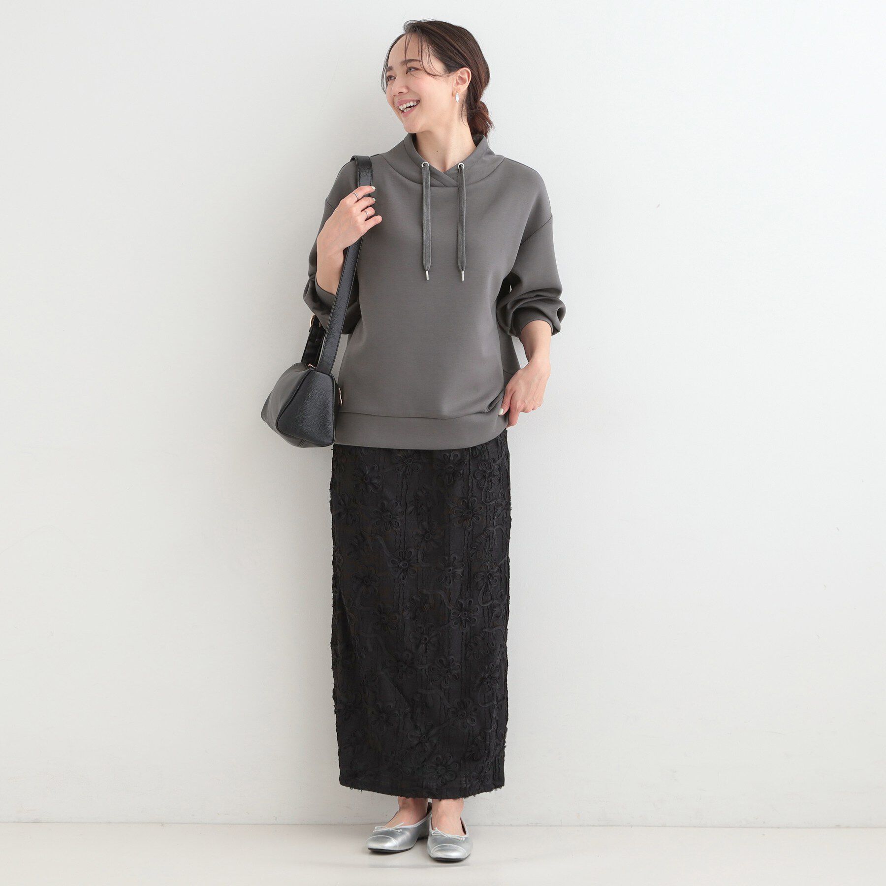 SHOO･LA･RUE「なめらかタッチ もちさら 大人のためのパーカ風トップス」|Tシャツ・カットソー|