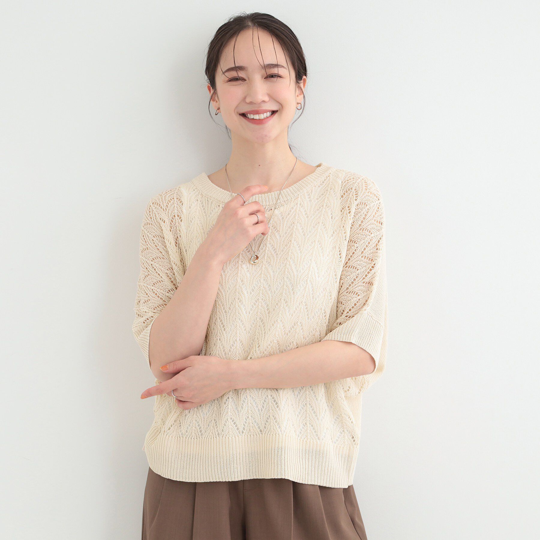 SHOO･LA･RUE「【2点セット】透かし編み柄が上品なタンク付きニットセット」|その他|